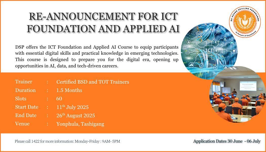 ICT Foundation and Applied AI Course*(Reannouncement)